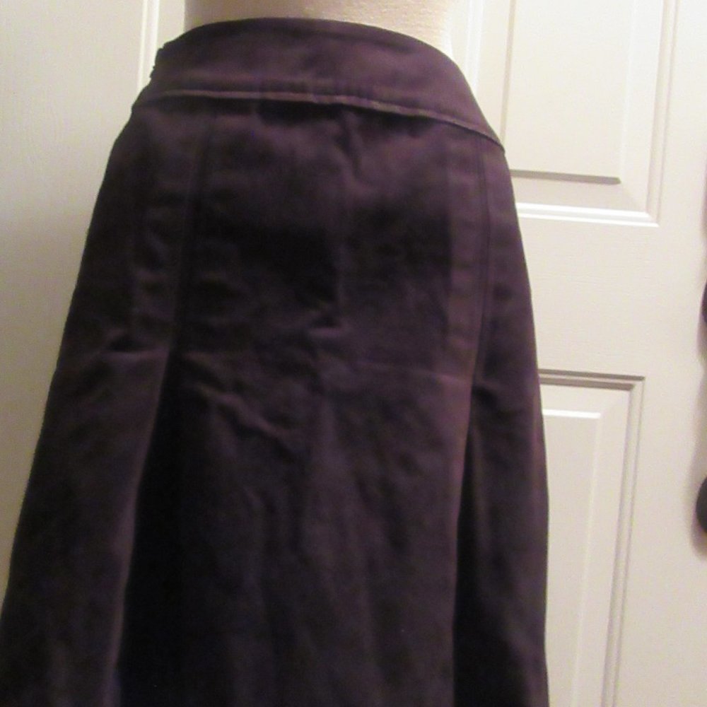 Zara Basic A-Line Black Brushed Cotton Skirt With… - image 4